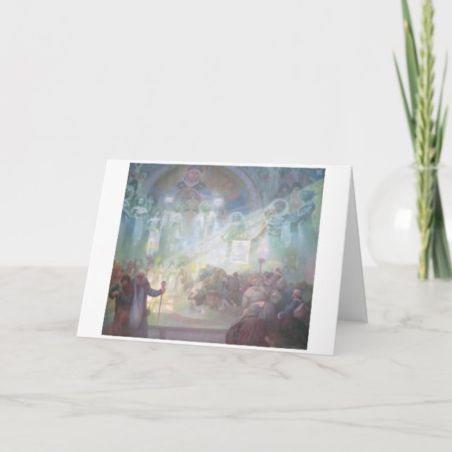 Tarjeta #17 Santo Monte Athos, Mucha (Anverso)