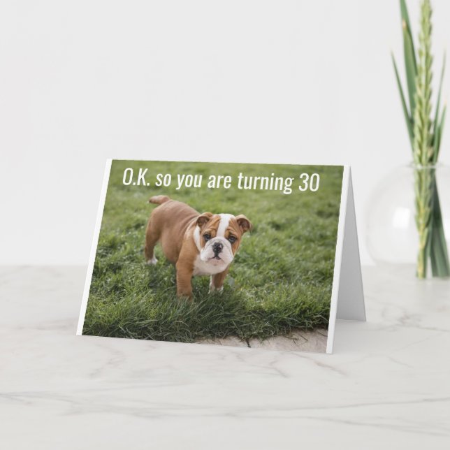 TARJETA **18º CUMPLEAÑOS** BULLDOG ES COMEDIANTE (Anverso)