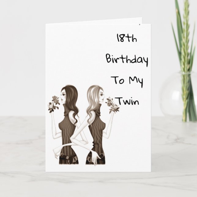 TARJETA **18º** CUMPLEAÑOS DESEAN A MI **HERMANA DE TWIN** (Anverso)