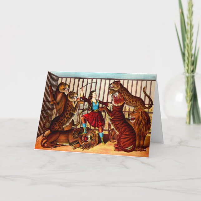 Tarjeta 1874 La Reina De Los Leones (Anverso)