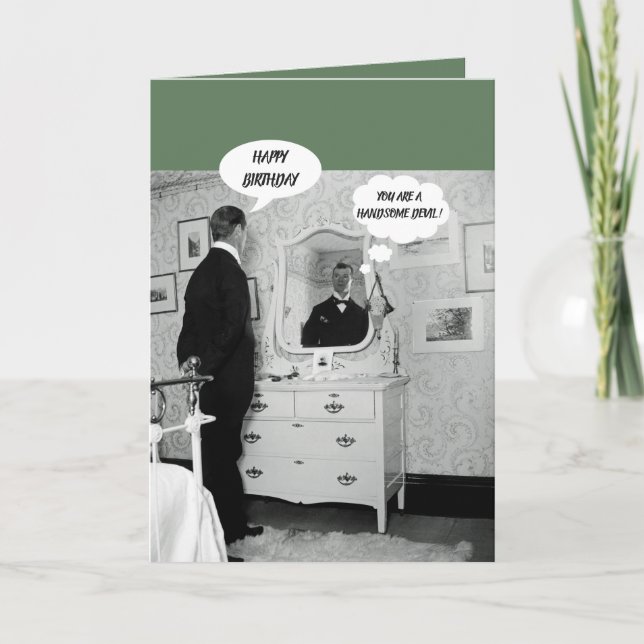 TARJETA 1890 ' HOMBRES DE LA REFLEXIÓN DE ESPEJO DE S QUE (Anverso)