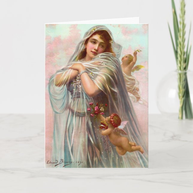 Tarjeta 1891 Edouard Bisson La prometida (Anverso)