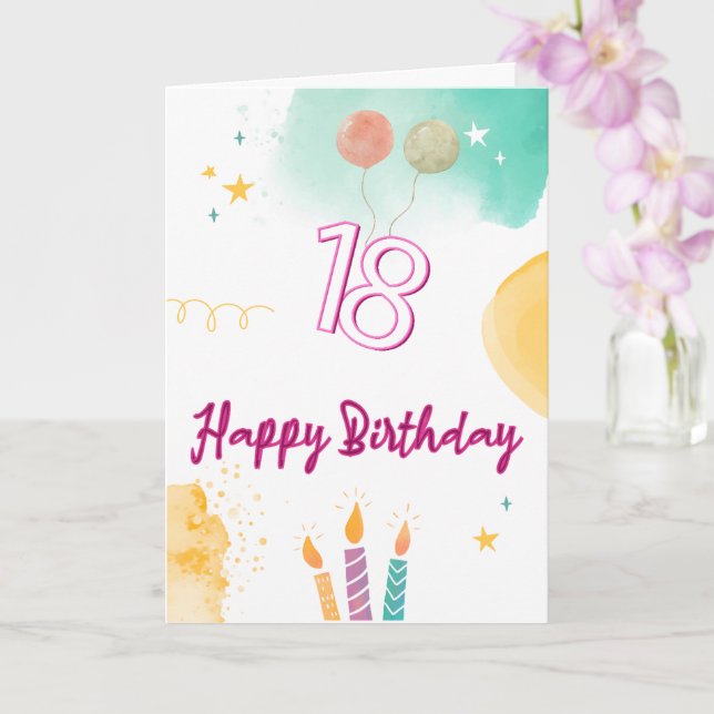 Feliz Cumpleanos 18 Feliz Cumpleaños 18 En Español Tarjeta De Felicitación  Con Velas Blancas En Forma