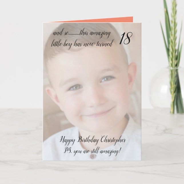 Tarjeta 18.ª aún asombrosa foto de naranja y cumpleaños ne (Anverso)