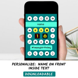 Tarjeta 18.ª etiqueta informática cumpleaños añadir nombre