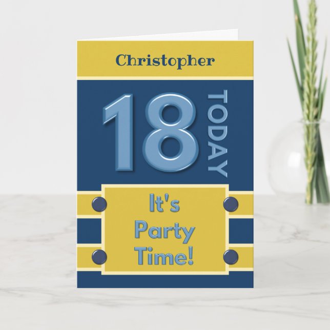 Tarjeta 18.ª fiesta de cumpleaños Marina y oro (Anverso)