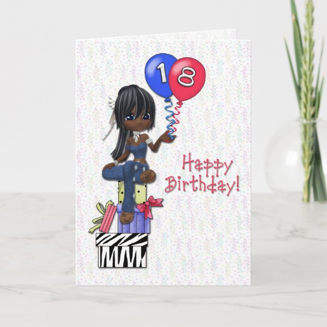 Tarjeta 18.º Chica de cumpleaños (Anverso)