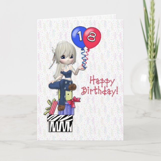 Tarjeta 18.º Chica de cumpleaños (Anverso)
