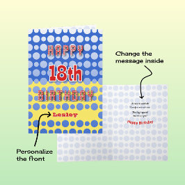 Tarjeta 18.º cumpleaños agregar el patrón de círculos de n