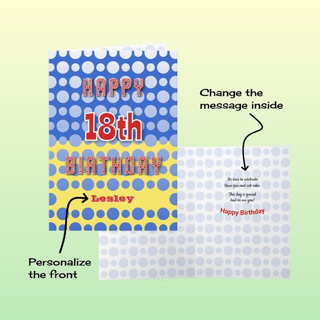 Tarjeta 18.º cumpleaños agregar el patrón de círculos de n (Subido por el creador)