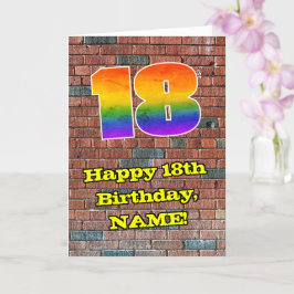 Tarjeta 18.º cumpleaños: Arcoiris inspirado en graffiti di