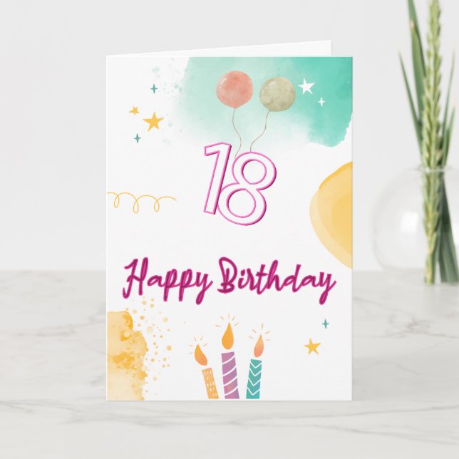 Tarjeta 18.º cumpleaños feliz (Anverso)