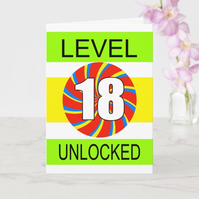 Tarjeta 18.º Jugador de Computadoras de Cumpleaños (Orquídea)