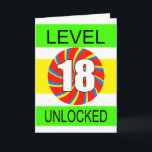 Tarjeta 18.º Jugador de Computadoras de Cumpleaños<br><div class="desc">Tarjeta de 18 años para un videojugador. A cualquier jugador de computadora le encantará esta tarjeta. Con el lema Nivel 18 Desbloqueado,  esto seguramente recibirá una gran sonrisa de cualquiera que ame jugar a juegos de computadora.</div>
