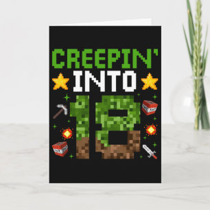 Tarjeta 18.º Jugador de Cumpleaños Pixel Creepin’ En 18 Vi