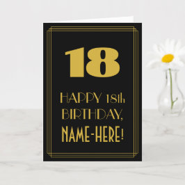 Tarjeta 18 Aniversario - Aspecto inspirado en el Art Deco 