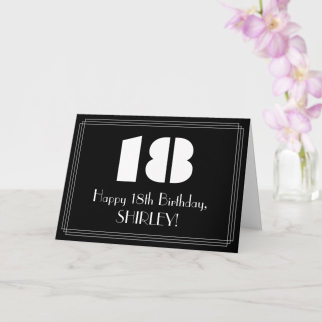 Tarjeta 18 Aniversario: Aspecto inspirado por el Art Deco  (Orquídea)