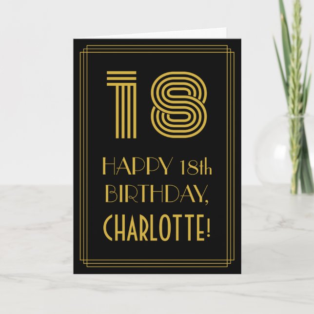 Tarjeta 18 Aniversario: Aspecto inspirado por el Art Deco  (Anverso)