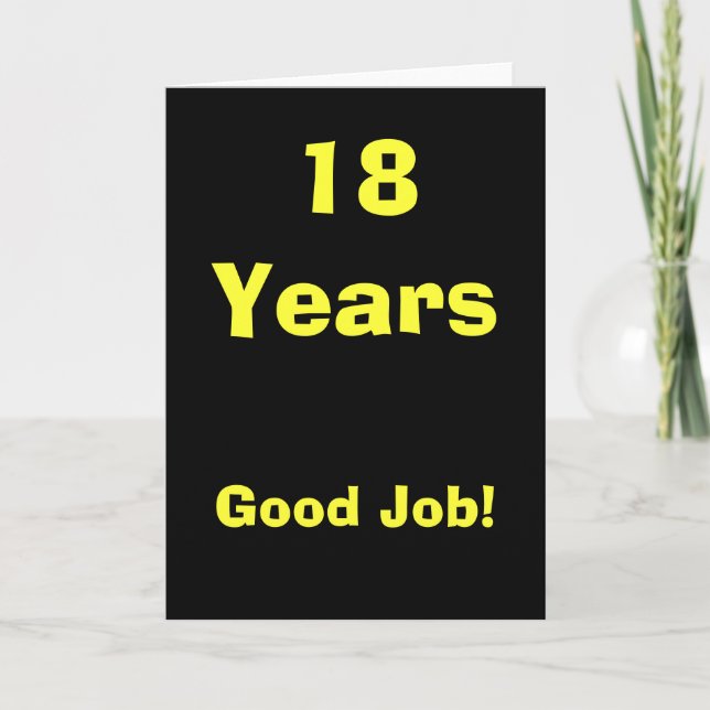 Tarjeta ¡18 años de buen trabajo! (Anverso)
