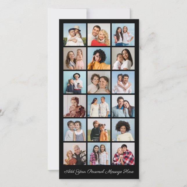 Tarjeta 18 Collage de fotos Añadir su propio saludo (Anverso)
