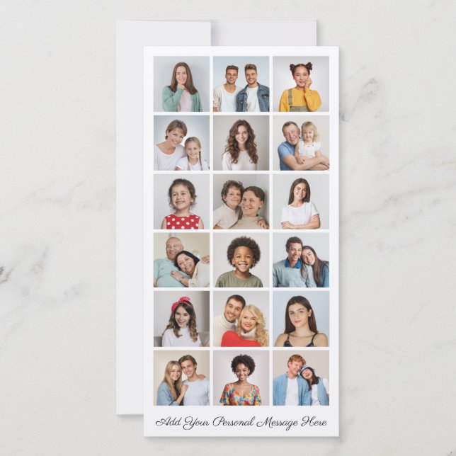Tarjeta 18 Collage de fotos Añadir su propio saludo (Anverso)