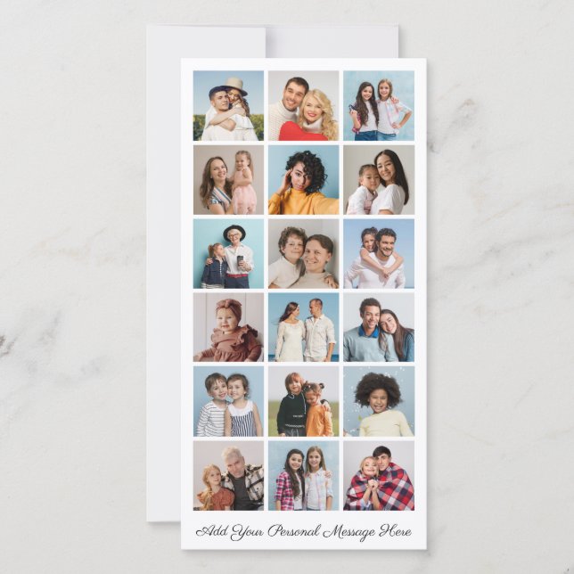 Tarjeta 18 Collage de fotos Añadir su propio saludo (Anverso)