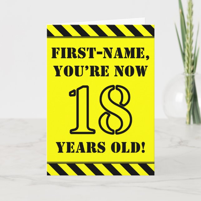 Tarjeta 18 cumpleaños: texto de estilo de galería de símbo (Anverso)
