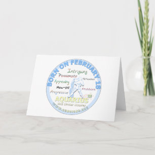 Tarjeta 18 de febrero cumpleaños - acuario