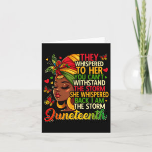 Tarjeta 18 de junio: Chica de la libertad negra de las muj