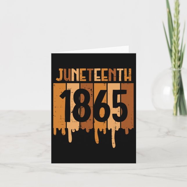 Tarjeta 18 de junio de 1865 Melanin Drip Black Pride Men W (Anverso)