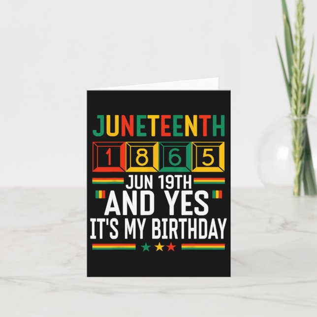Tarjeta 18 de junio de 1865 Mes de la historia negra y sí, (Anverso)