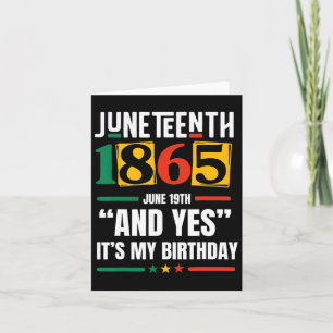 Tarjeta 18 de junio de 1865 Mes de la historia negra y sí,