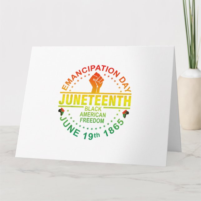 Tarjeta 18 de junio Libertad para los afroamericanos en ne (Anverso)