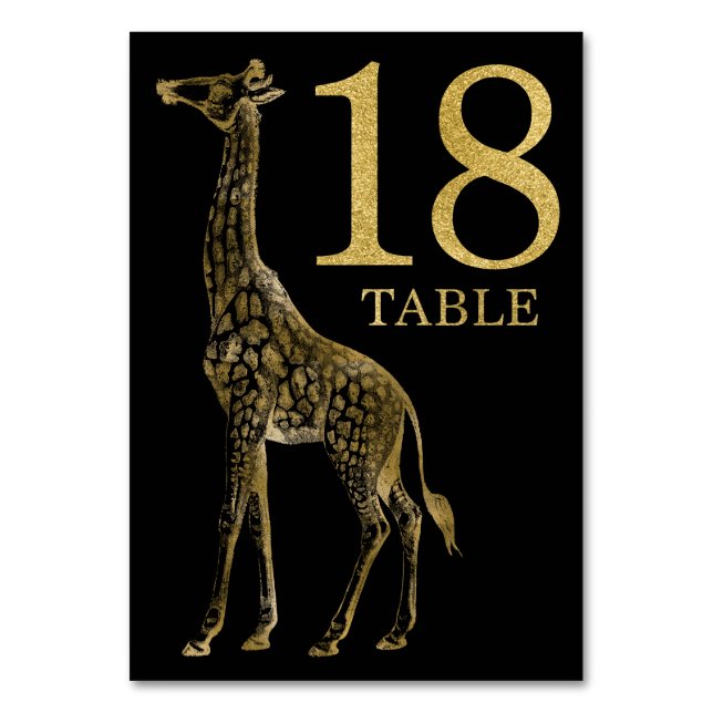 Tarjeta 18 de la mesa de la jirafa de animales afr (Anverso)