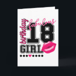 Tarjeta 18 fabuloso chica 18. Geburtstag Grußkarte<br><div class="desc">18 fabuloso chica 18. Geburtstag Grußkarte. El estilo de número de la escuela de besos rosados. Süßes Geschenk für pinke Prinzessinnen.</div>