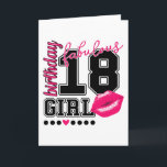 Tarjeta 18 fabuloso chica 18. Geburtstag Grußkarte<br><div class="desc">18 fabuloso chica 18. Geburtstag Grußkarte. El estilo de número de la escuela de besos rosados. Süßes Geschenk für pinke Prinzessinnen.</div>
