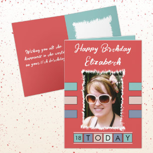 Tarjeta 18 hoy agregar nombre de la edad de la foto cumple