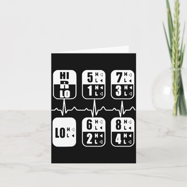 Tarjeta 18 Speeds Shift Trucker Heartbeat Funny Truck  (Anverso)