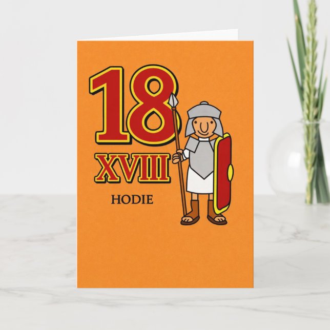 Tarjeta 18th Birthday – Roman Numeral XVIII Ancient Rome (Anverso)