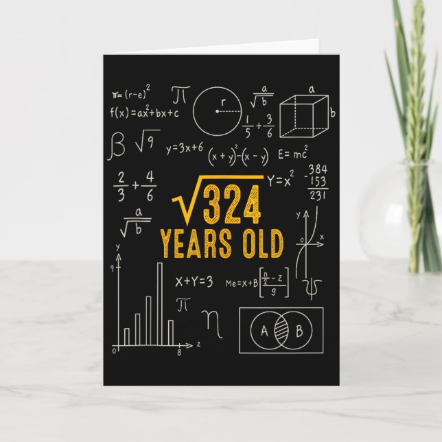 Tarjeta 18th Birthday Square Root Of 324 Love Math 18 Year (Anverso)