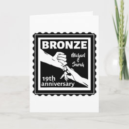 Tarjeta 19º aniversario de bodas agarrados de la mano