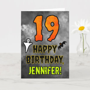 Tarjeta 19º Cumpleaños: Tema espeluznante de Halloween + N