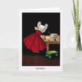 Tarjeta 1900s tempranos sábado Sunbonnet Sue