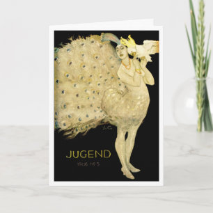 TARJETA ¡¡¡1906!!! "PÁJAROS DE UN PADRE" ARTE NOUVEAU GREE