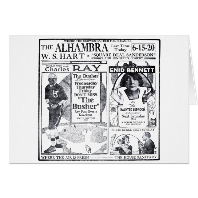 Tarjeta 1919 del anuncio de la película del (Anverso (Horizontal))