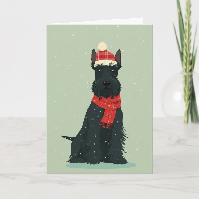 Tarjeta 1950 Christmas Scottie Dog (Anverso)