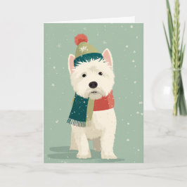 Tarjeta 1950 Christmas Westie