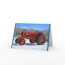 Tarjeta 1955 de felicitación del tractor de Allis