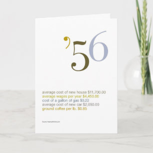 Tarjeta 1956 datos divertidos del cumpleaños