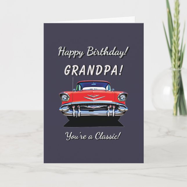 Tarjeta 1957 57 Muscle Car Classic Car Birthday (Anverso)